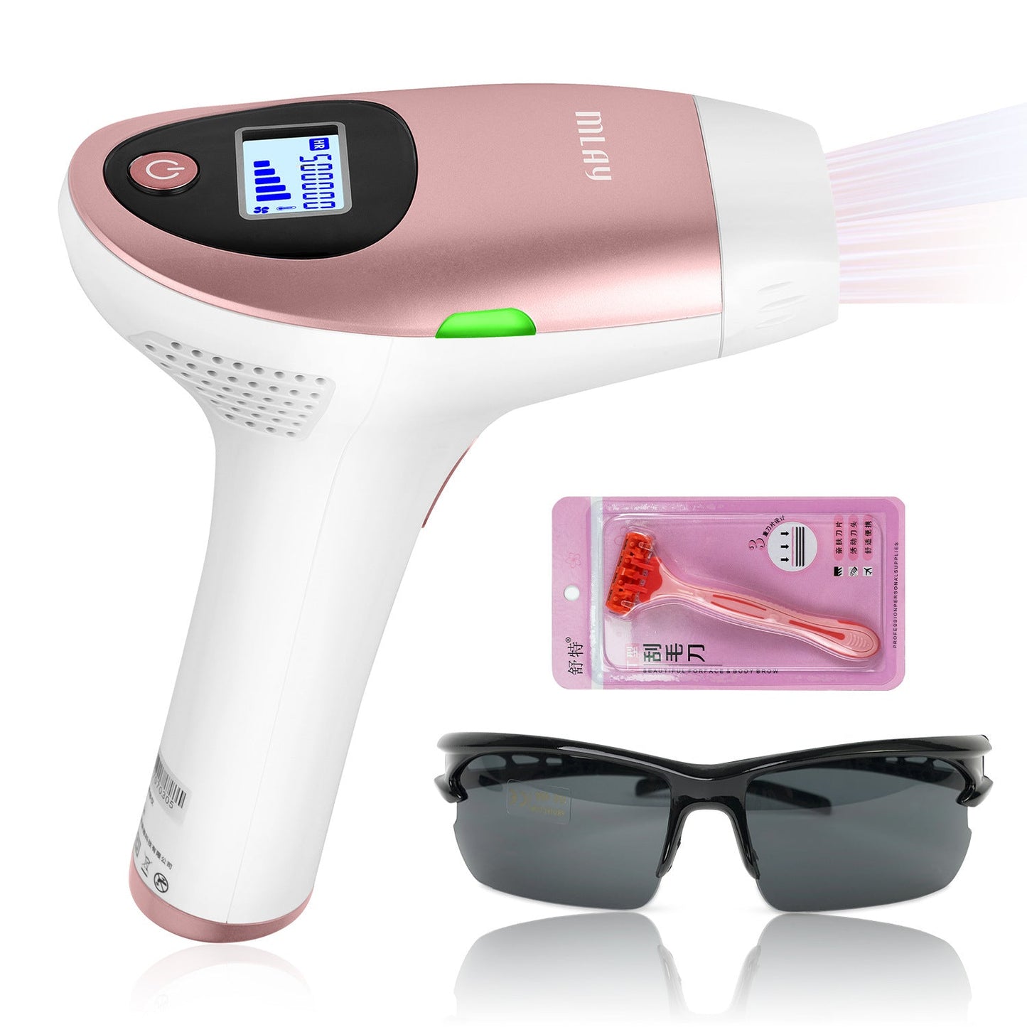 MLAY T3 Home Use IPL Laser Hair Removal device with replaceable lamp head for Women and Men